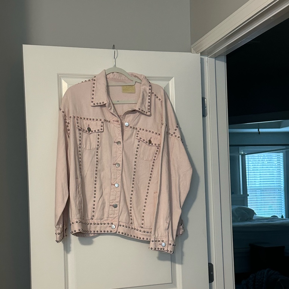 Judith March Pink Studded Jean Jacket
